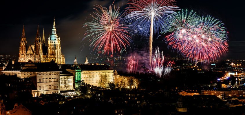 New Year’s fireworks in Prague 2018